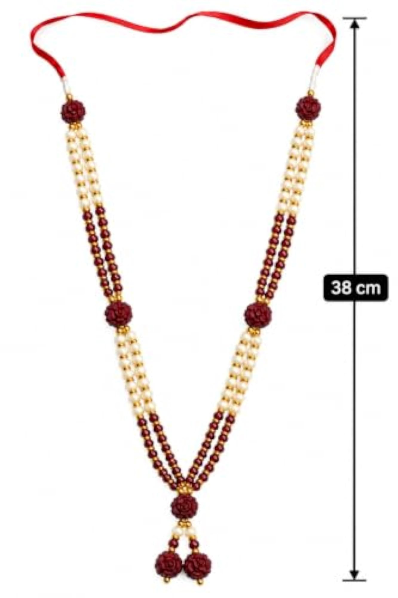 Chandan Scented Wooden Mala Rudraksh Haar for Decorative Pooja